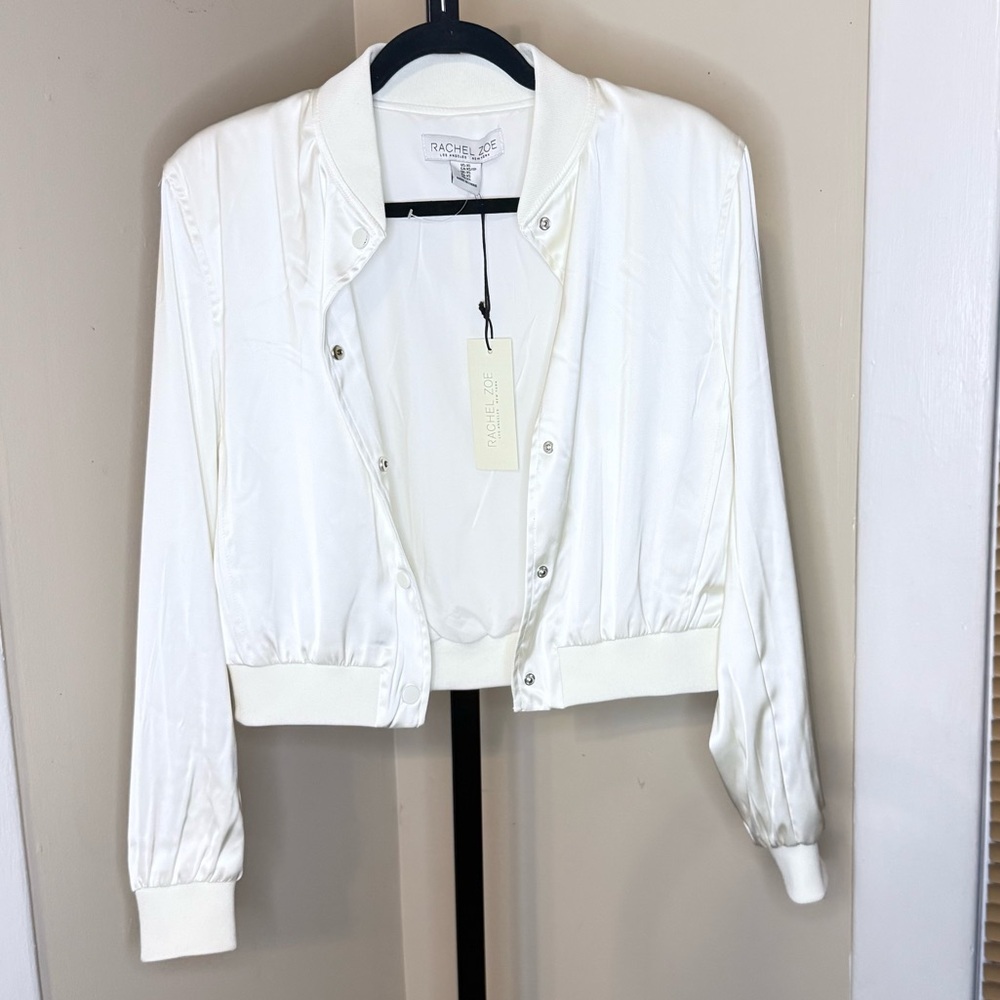 Rachel Zoe Ivory Bomber Jacket - Picture 6 of 13
